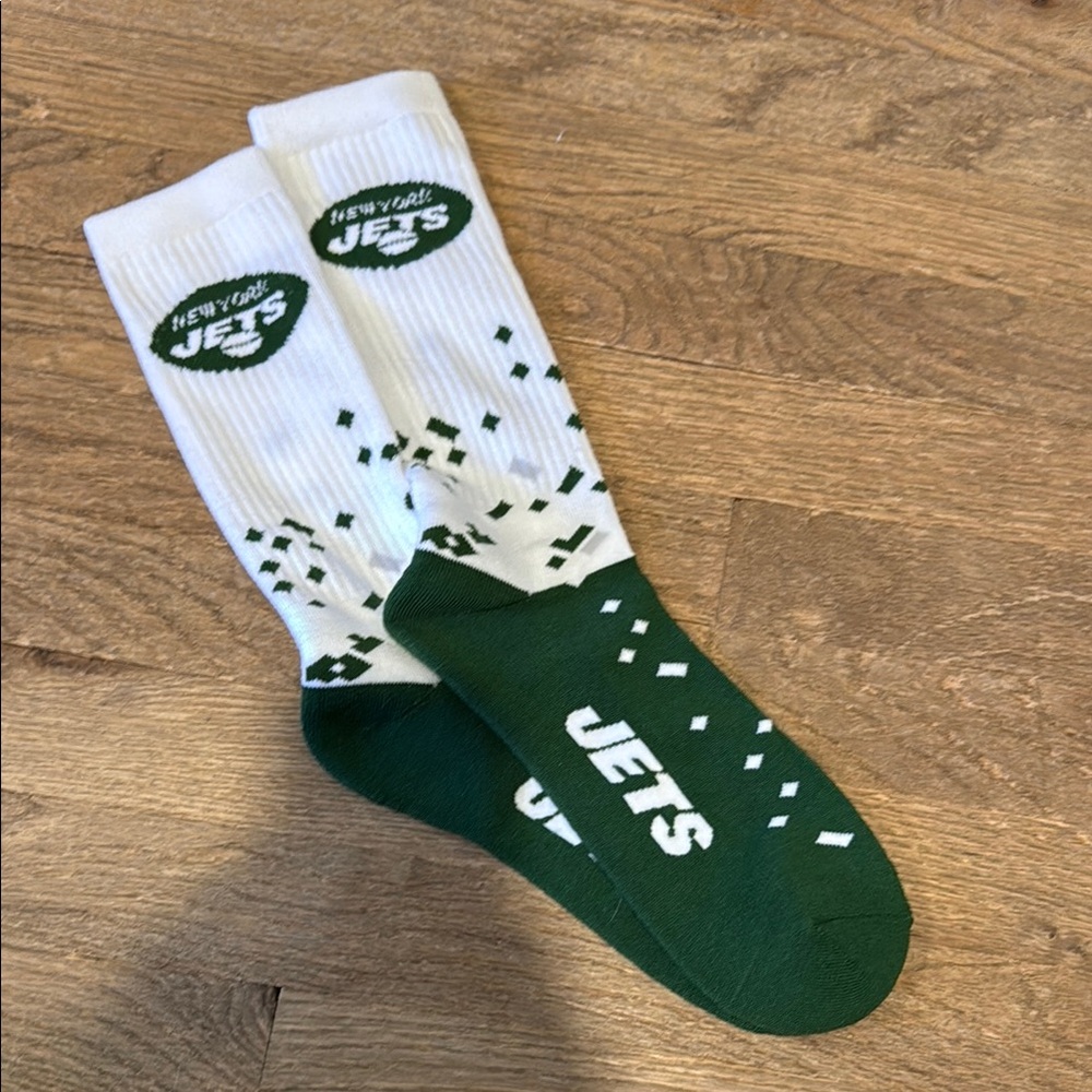 Jets Green and White Socks
